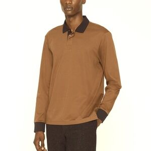 Refined Long Sleeve Polo - New With Tags - NEVER WORN - Medium Brown